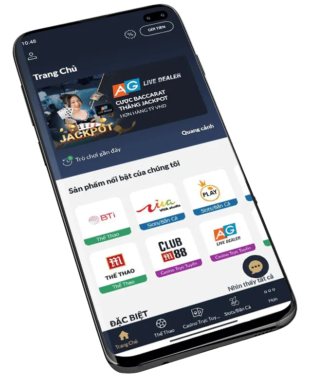 Hình ảnh điện thoại di động với giao diện game slot